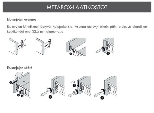 Fästdon till frontserie vänster Metabox