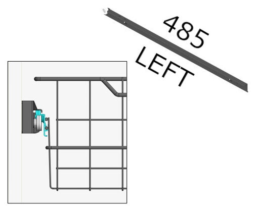 Vänster rullskena 485 mm