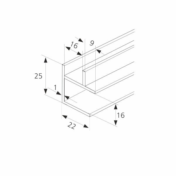 Hörnlist 155mm vit