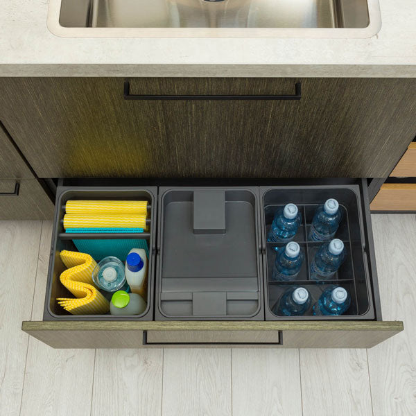 Ninka-sopborstset till 12/17 liters avfallshink grå