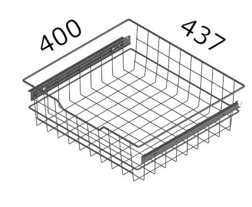 Korg med rullskenor 437x400x140 antracit