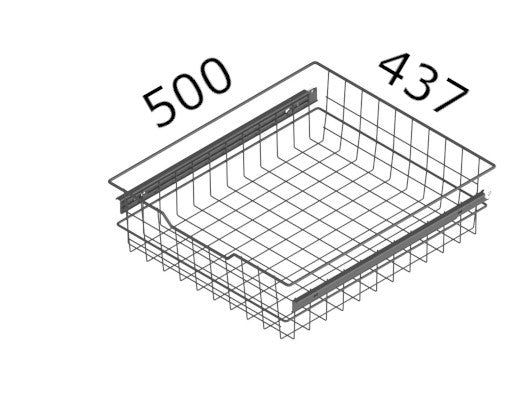 Korg med rullskenor 437x500x140 antracit