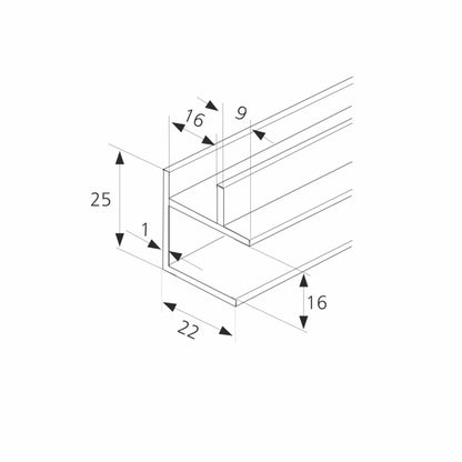 Hörnlist 155mm vit