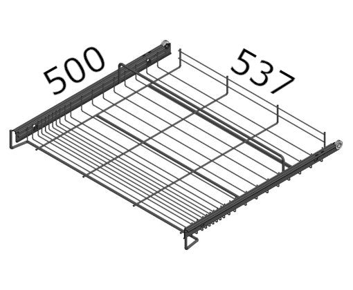Utdragbart skoställ 500mm antracitgrå