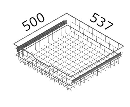 Korg med rullskenor 537x500x140 antracit
