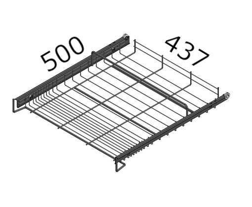 Utdragbart skoställ 500mm antracitgrå
